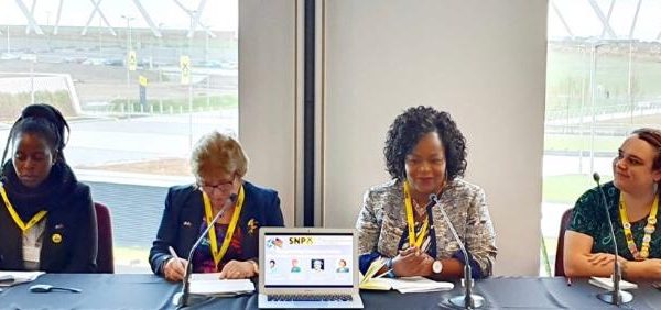 Hon. Liana Chapota and Hon. Lonnie Chijere Phiri serve as panelists at a fringe event at the SNP Annual Conference. The panel discussion was centered on ‘ Empowering women in politics: what Scotland & Malawi can learn from each other’